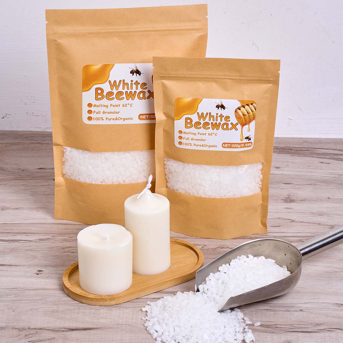 1000g Białego Wosku Pszczelego – Candle Making Kit Beeswax recenzja i cena
